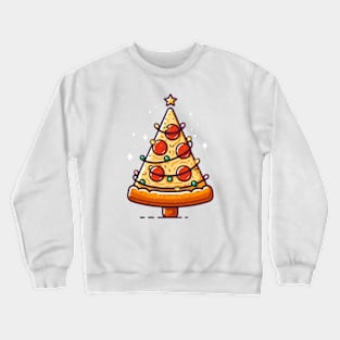 Pizza Slice Christmas Tree Crewneck Sweatshirt